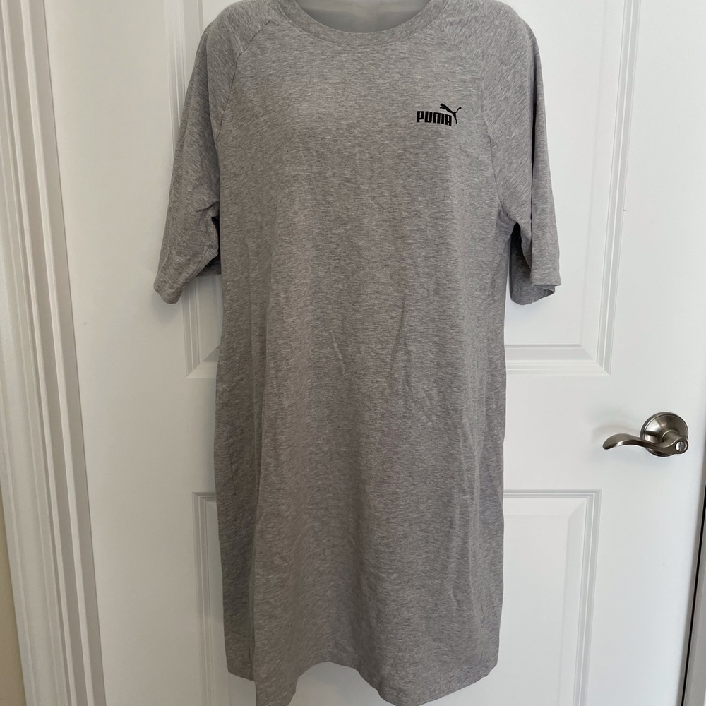 Puma Women's Heather Gray Short Sleeve Tee Dress